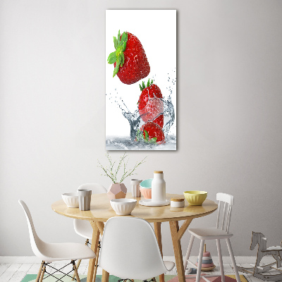 Acrylbild vertikal Erdbeeren