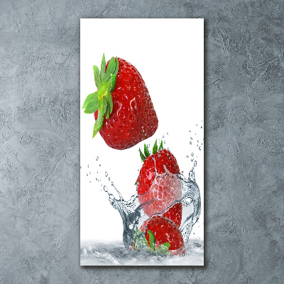 Acrylbild vertikal Erdbeeren