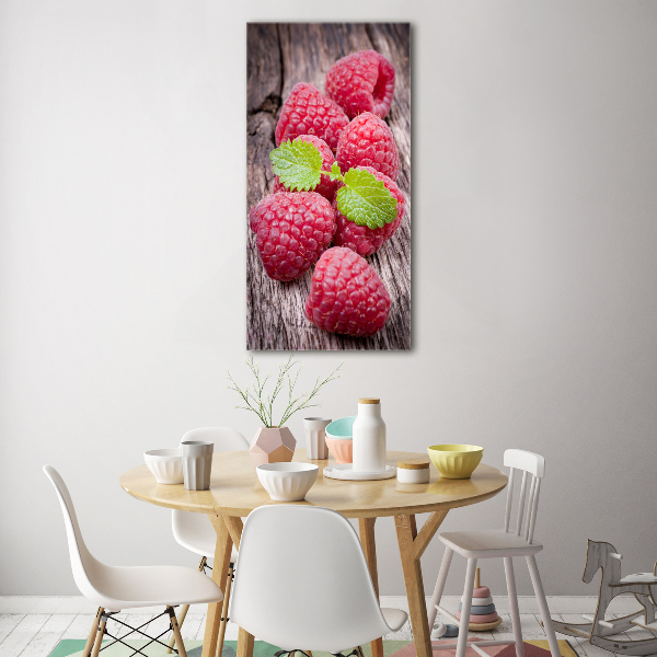 Bild auf Acrylglas vertikal Himbeeren