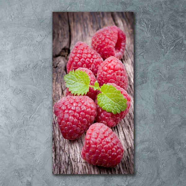 Bild auf Acrylglas vertikal Himbeeren