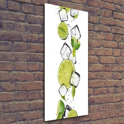 Modernes Acrylbild vertikal Limette und Eis
