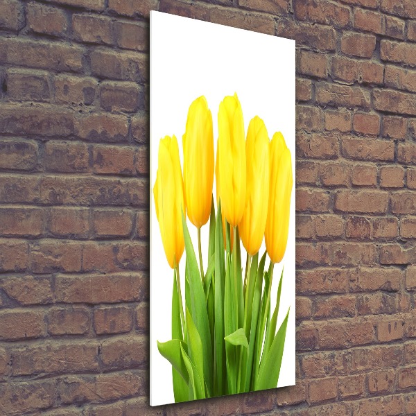 Modernes Acrylbild vertikal Gelbe Tulpen