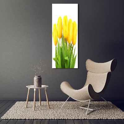 Modernes Acrylbild vertikal Gelbe Tulpen