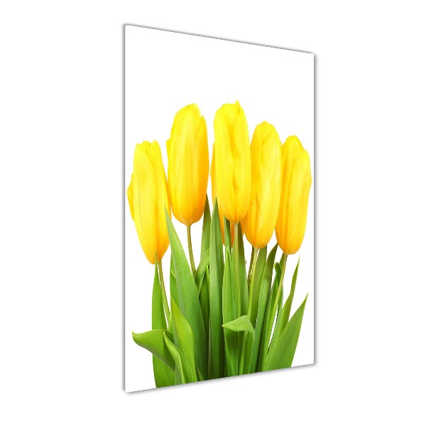 Modernes Acrylbild vertikal Gelbe Tulpen