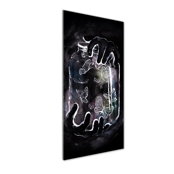 Bild auf Acrylglas vertikal Schmetterlinge im Glas