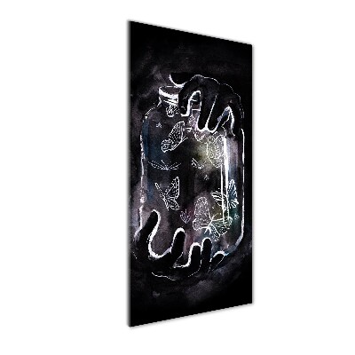 Bild auf Acrylglas vertikal Schmetterlinge im Glas