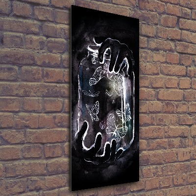 Bild auf Acrylglas vertikal Schmetterlinge im Glas