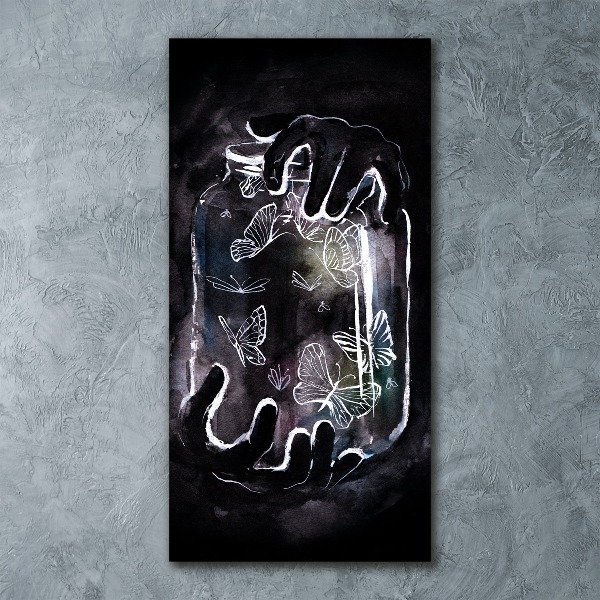 Bild auf Acrylglas vertikal Schmetterlinge im Glas