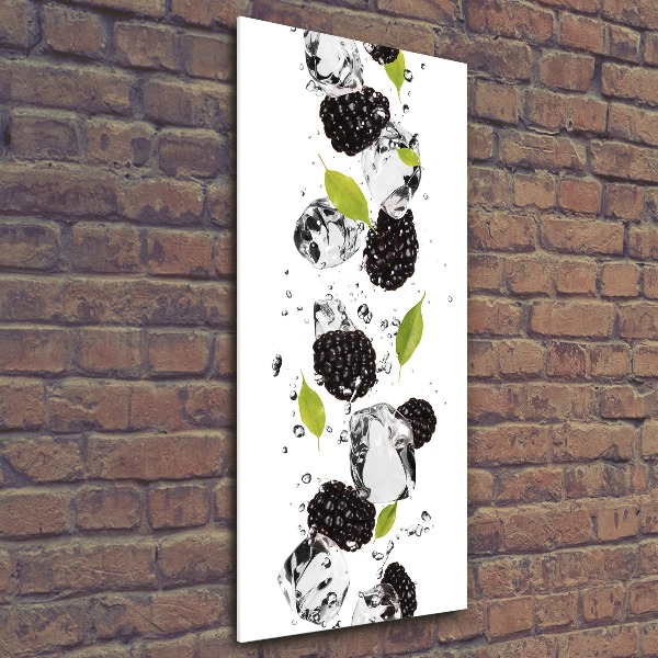 Bild auf Acrylglas vertikal Brombeeren und Wasser