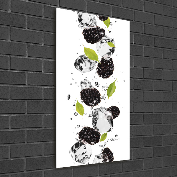 Bild auf Acrylglas vertikal Brombeeren und Wasser