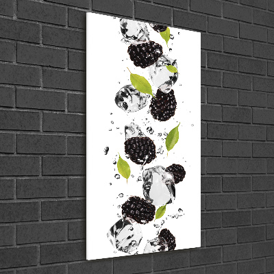 Bild auf Acrylglas vertikal Brombeeren und Wasser