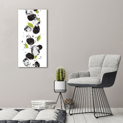 Bild auf Acrylglas vertikal Brombeeren und Wasser