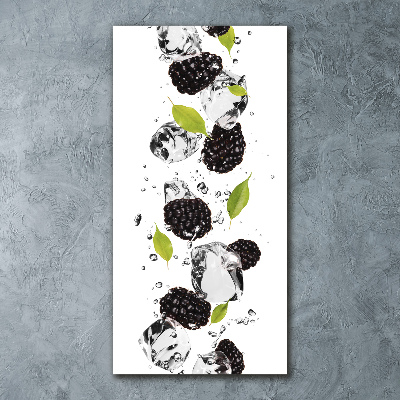 Bild auf Acrylglas vertikal Brombeeren und Wasser
