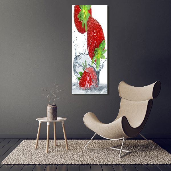 Acrylbild vertikal Erdbeeren