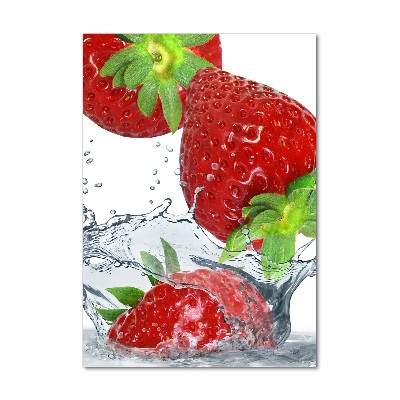 Acrylbild vertikal Erdbeeren