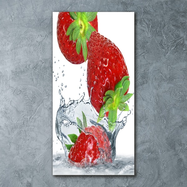 Acrylbild vertikal Erdbeeren