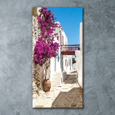 Modernes Acrylbild vertikal Griechische Straßen