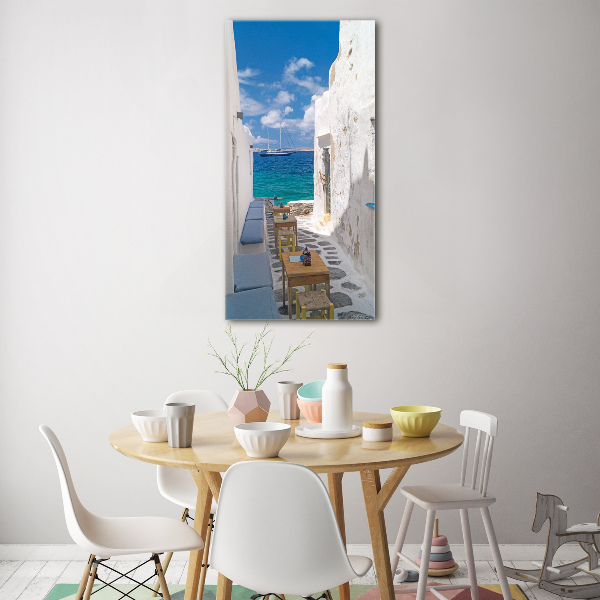 Acrylbild vertikal Griechische Straßen