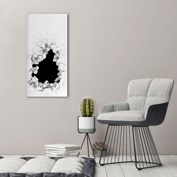 Modernes Acrylbild vertikal Loch in der Wand