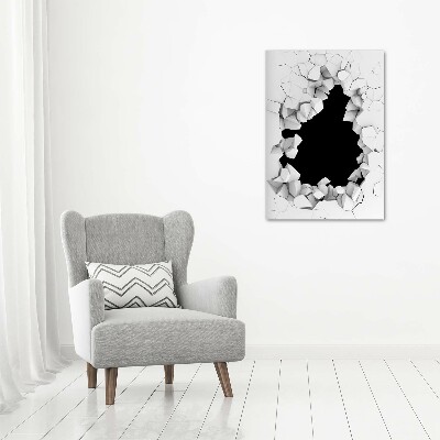 Modernes Acrylbild vertikal Loch in der Wand