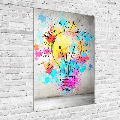 Plexiglasbilder vertikal bunte Glühbirne