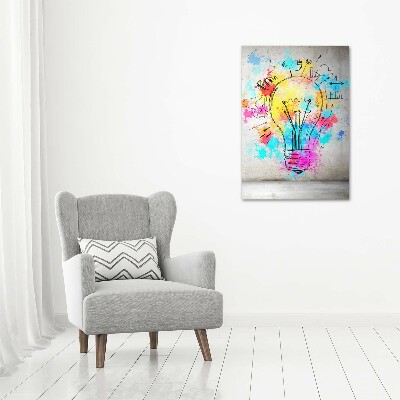 Plexiglasbilder vertikal bunte Glühbirne