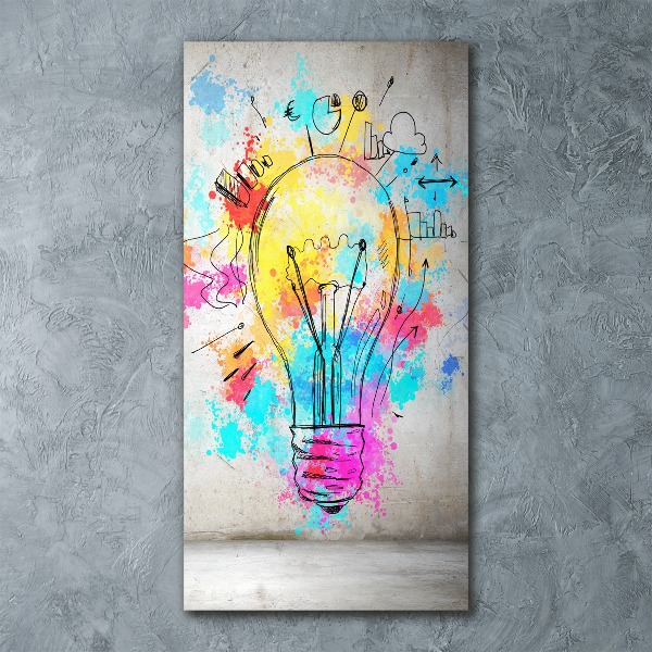 Plexiglasbilder vertikal bunte Glühbirne