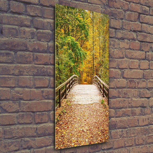 Modernes Acrylbild vertikal Wald im Herbst