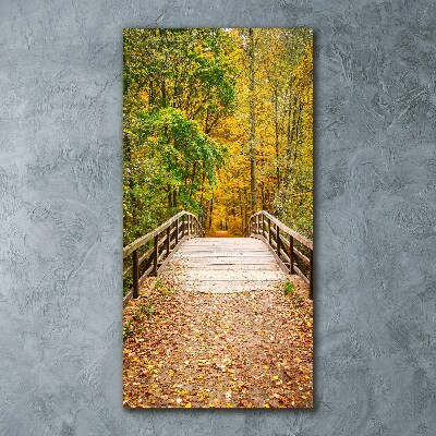 Modernes Acrylbild vertikal Wald im Herbst