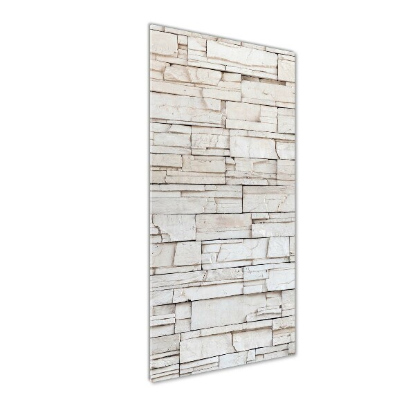 Modernes Acrylbild vertikal Steinmauer