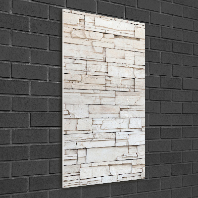 Modernes Acrylbild vertikal Steinmauer