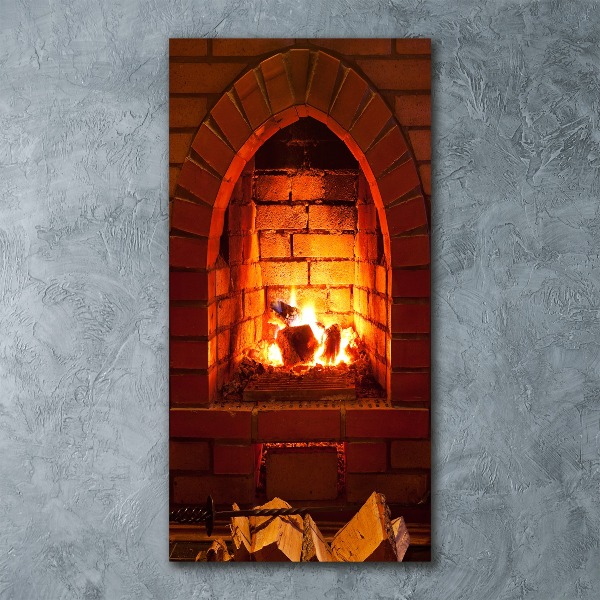 Plexiglasbilder vertikal Feuer im Kamin