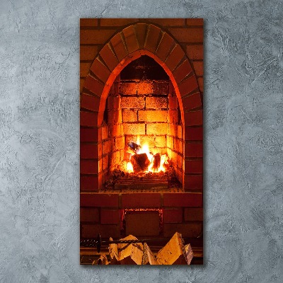 Plexiglasbilder vertikal Feuer im Kamin