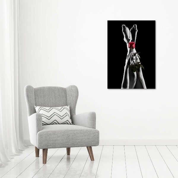 Modernes Acrylbild vertikal Rose und Füße