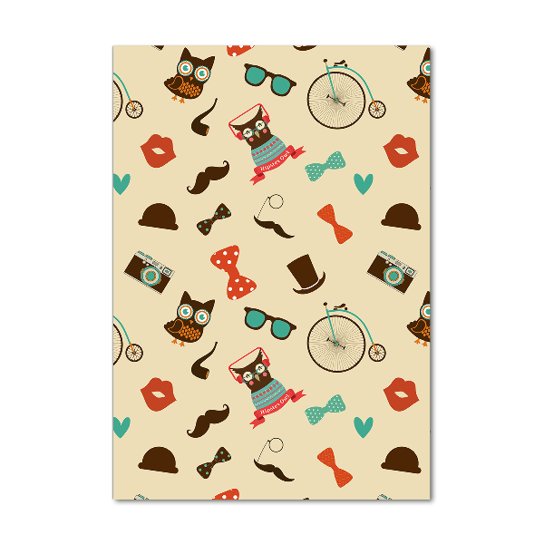 Modernes Acrylbild vertikal Eulen-Fahrradbrille