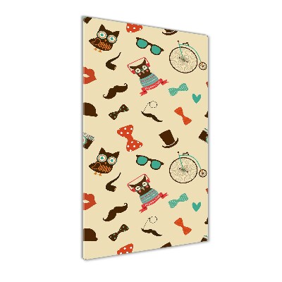 Modernes Acrylbild vertikal Eulen-Fahrradbrille