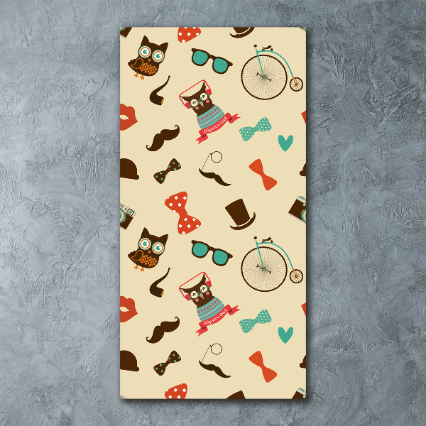 Modernes Acrylbild vertikal Eulen-Fahrradbrille