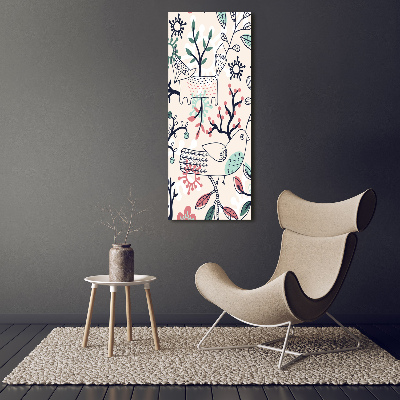 Bild auf Acrylglas vertikal Tiere und Blumen