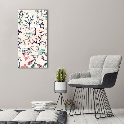 Bild auf Acrylglas vertikal Tiere und Blumen