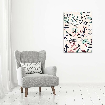 Bild auf Acrylglas vertikal Tiere und Blumen