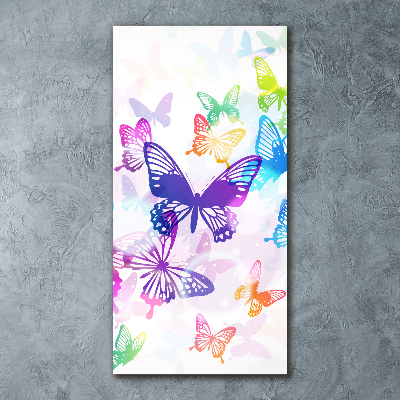 Modernes Acrylbild vertikal Bunte Schmetterlinge