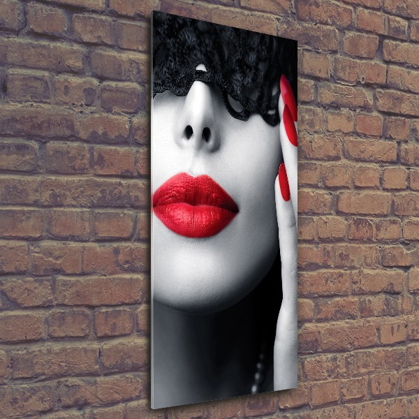 Acrylbild vertikal Spitzenmaske