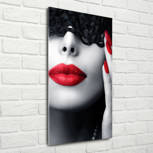 Acrylbild vertikal Spitzenmaske