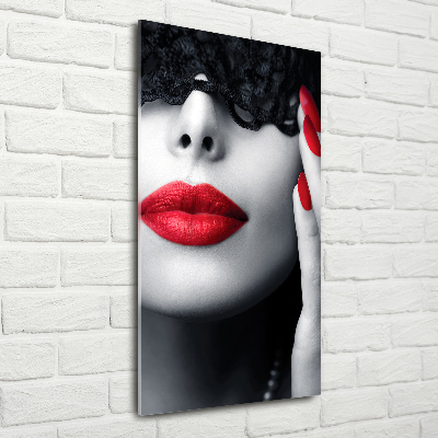 Acrylbild vertikal Spitzenmaske