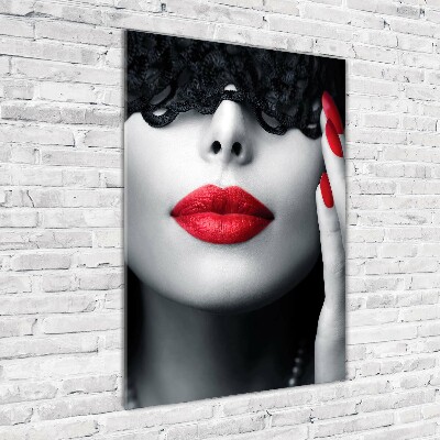 Acrylbild vertikal Spitzenmaske