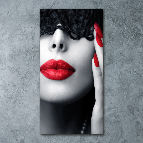 Acrylbild vertikal Spitzenmaske