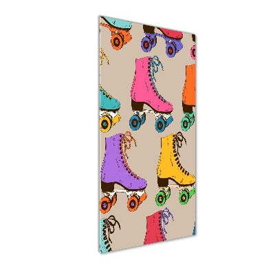 Modernes Acrylbild vertikal Bunte Rollschuhe