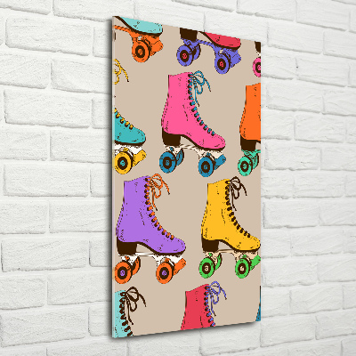 Modernes Acrylbild vertikal Bunte Rollschuhe