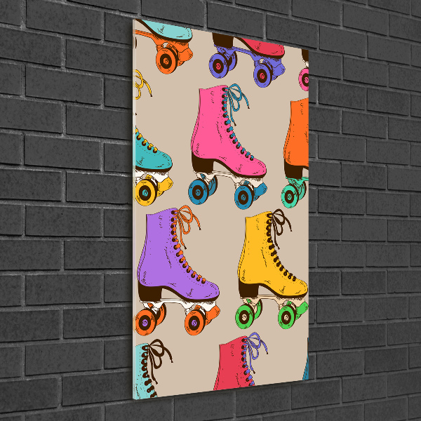 Modernes Acrylbild vertikal Bunte Rollschuhe