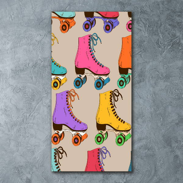 Modernes Acrylbild vertikal Bunte Rollschuhe